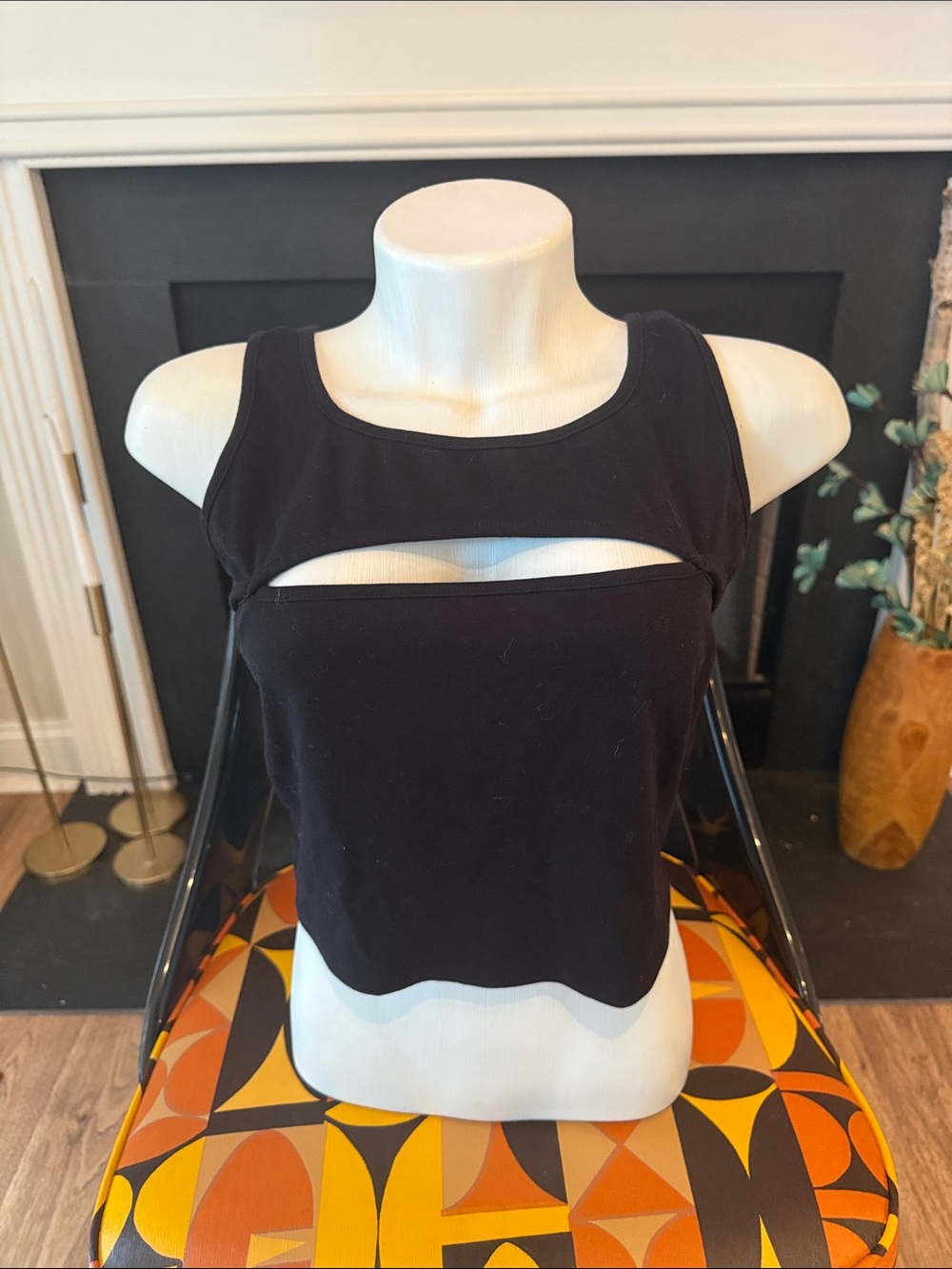 Women's Black Cutout Tank Top
